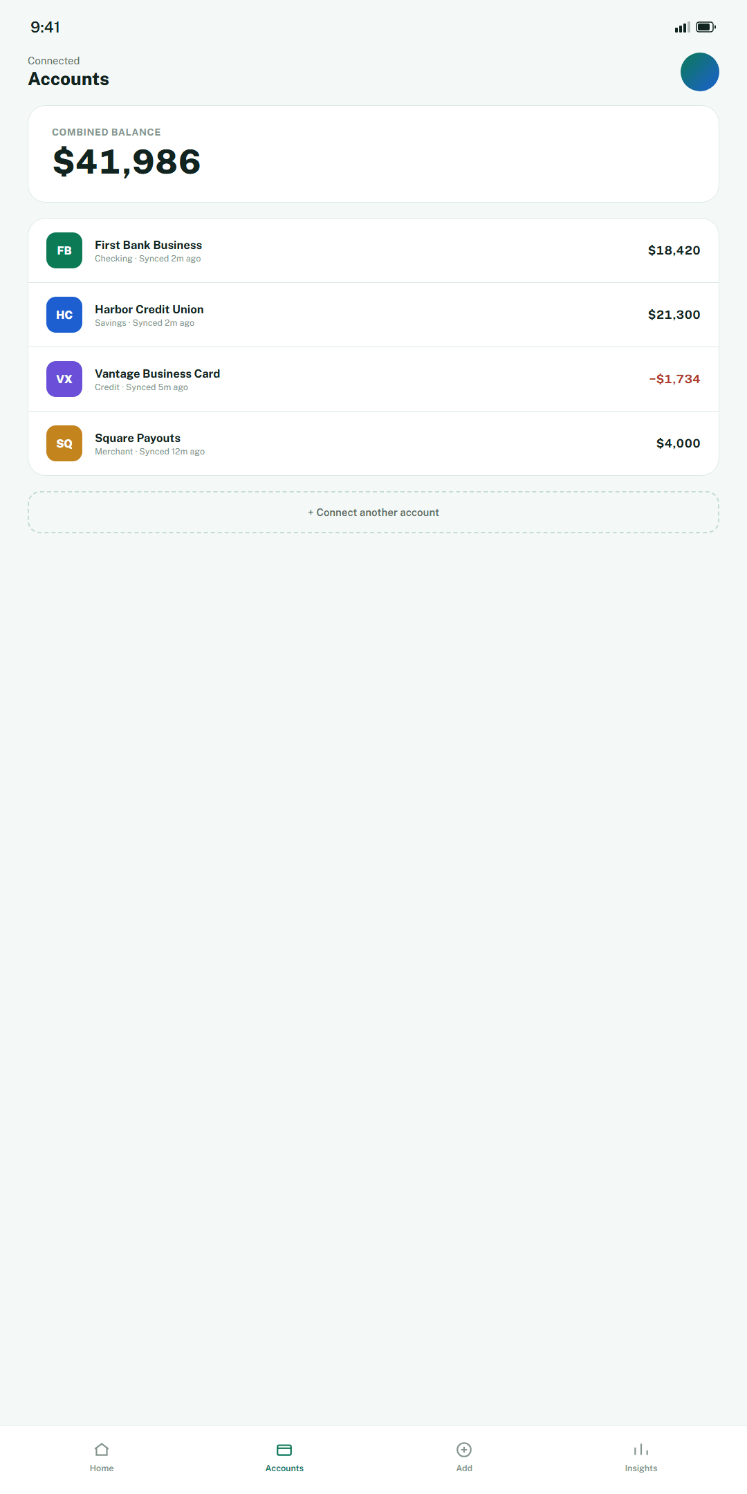 PayLedger multi-account overview